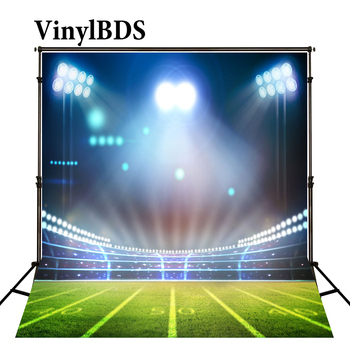 VinylBDS Photo Background Kids Voetbal Feest Backdrop Football Field World Cup Backdrop Light Super Bowl Playground for Children